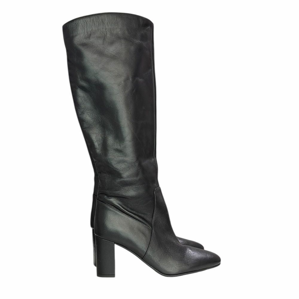 Aquatalia Black Leather Heeled Boots Size 7.5